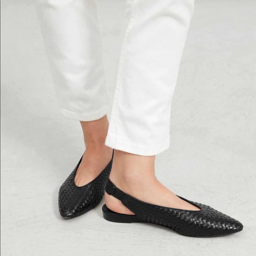 Everlane woven leather slingback shoes